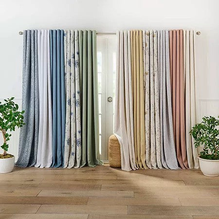Martha Stewart Westchester Print Grommet Blackout Panel, 50" W x 84" L - Blue