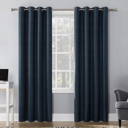 Sun Zero Duran 100% Blackout Grommet Curtain Panel, 50" W x 84" L - Navy