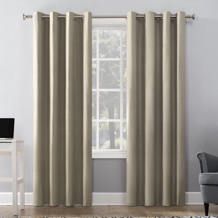 Sun Zero Cameron 100% Blackout Grommet Curtain Panel, 50" W x 108" L - Linen