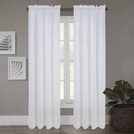 Regal Home Crushed Voile Solid Rod Pocket Sheer Curtain Panel, 50" W x 84" L