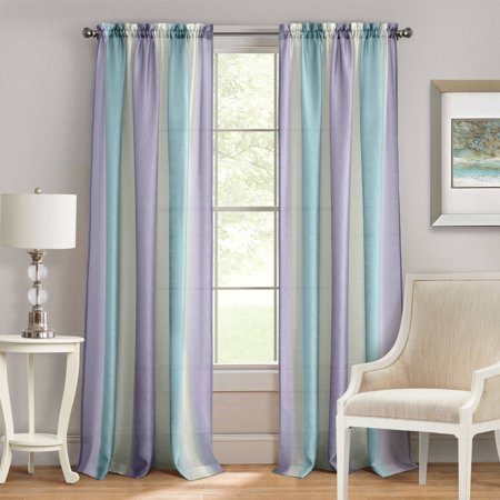 Achim Spectrum Rod Pocket Curtain Panel, 50" W x 63" L — Lilac Turquoise