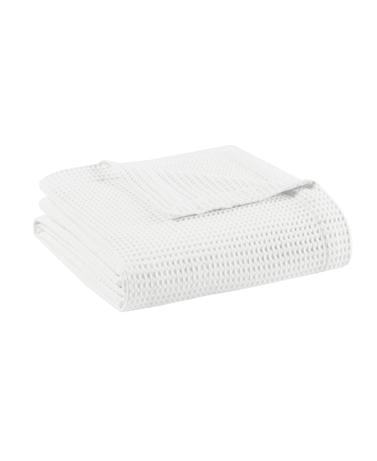 Beautyrest Full/Queen Waffle Weave Cotton Blanket, White - 90 x 90 in