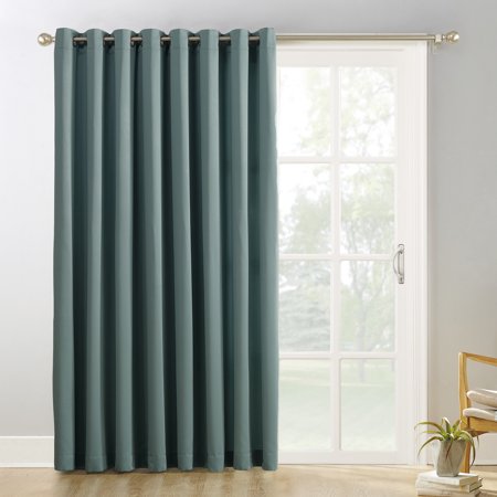 Sun Zero Kenneth Blackout Grommet Patio Door Panel 100"x84" - Mineral