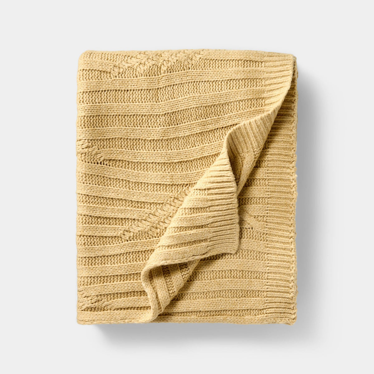 Threshold designed with Studio McGee Cable Rib Throw Blanket, 50 x 60 in, Tan