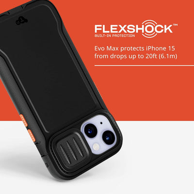 tech21 FlexShock Hard Case Black MagSafe for iPhone 15/15 Pro