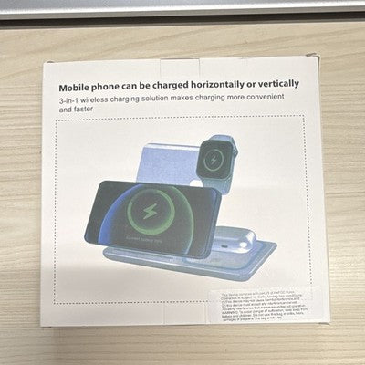 3-in-1 Qi Fast Wireless Foldable Charging Stand for iPhone/Apple Watch Black