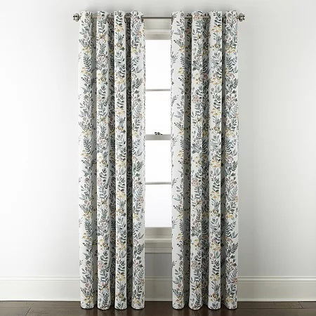 Linden Street Bayshore Print Grommet 100% Blackout Panel, 50"x95" - Blue Floral