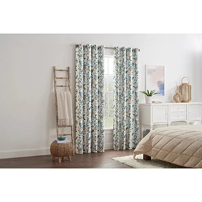 Linden Street Bayshore Print Grommet 100% Blackout Panel, 50"x95" - Blue Floral