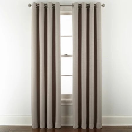 Linden Street Gwen Basketweave Grommet Light Filtering Panel, 50"x84" - Beige