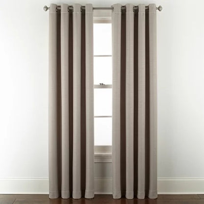 Linden Street Gwen Basketweave Grommet Light Filtering Panel, 50"x84" - Beige