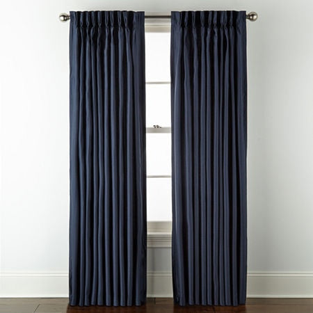 Liz Claiborne Supreme Pinch Pleat Back Tab Curtain Panel 50"x95" - Blue