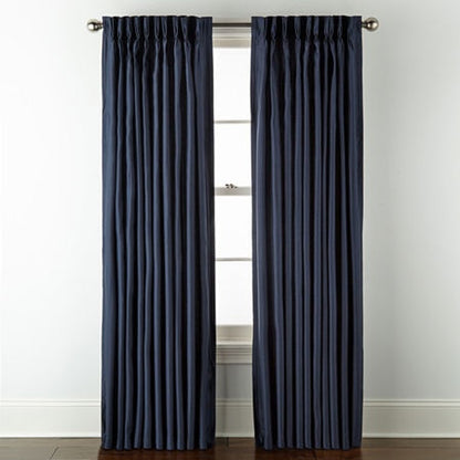 Liz Claiborne Supreme Pinch Pleat Back Tab Curtain Panel 50"x95" - Blue