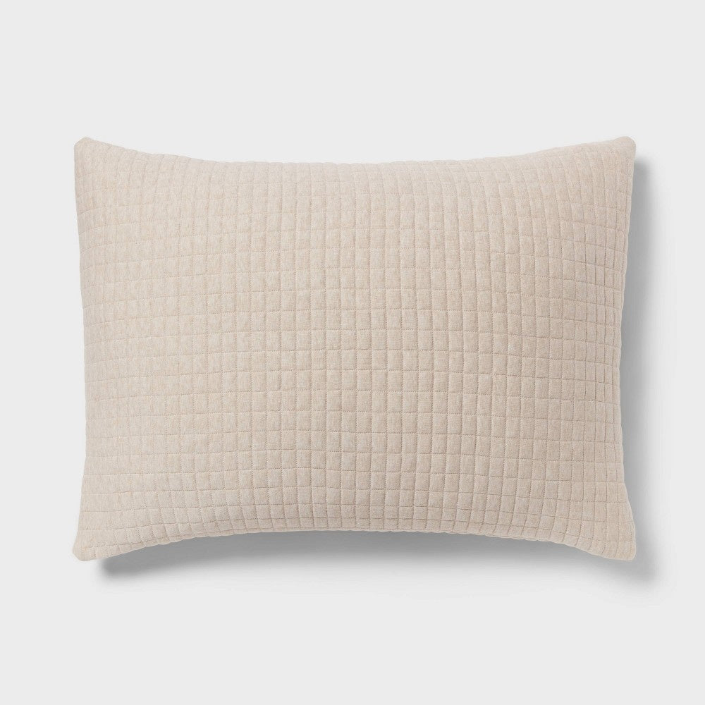 Standard Jersey Quilt Sham Oatmeal - Threshold