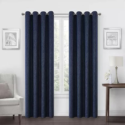Max Blackout Campbell Grommet Top Energy Saving 100% Blackout Curtain Panel, 50" W x 84" L — Blue