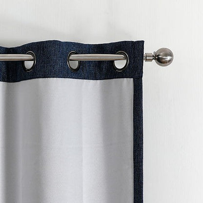 Max Blackout Campbell Grommet Top Energy Saving 100% Blackout Curtain Panel, 50" W x 84" L — Blue