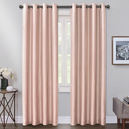 Max Blackout Mystique Faux Silk Grommet 100% Blackout Panel, 50"x95" - Pink