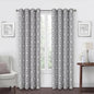 Max Blackout Campbell Geo Jacquard Grommet 100% Blackout Panel, 50"x95" - Gray