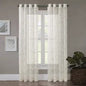 Regal Home Crushed Voile Leaves Print Grommet Sheer Panel, 50" W x 95" L - Beige