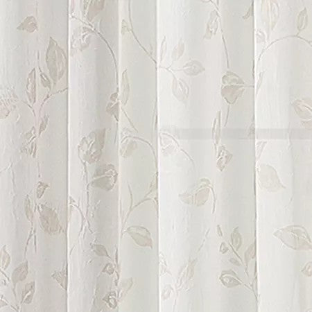 Regal Home Crushed Voile Leaves Print Grommet Sheer Panel, 50" W x 95" L - Beige