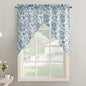 No. 918 Elara Floral Print Semi-Sheer Rod Pocket Swag Pair, 54"x38" - Indigo