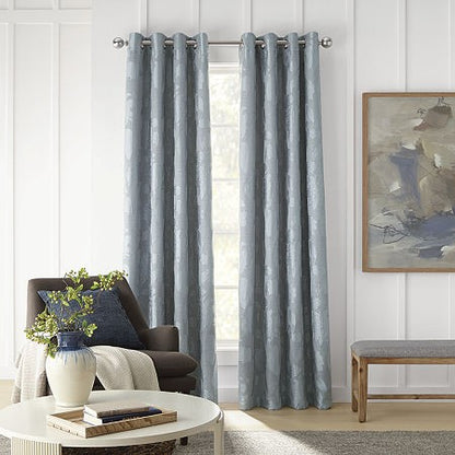 Linden Street Gwen Jacobean Grommet Light Filtering Panel, 50" W x 84" L - Blue