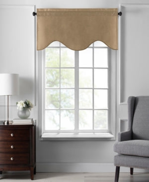 Elrene Home Fashions Colette Scalloped Valance, 50" W x 21" L — Gold