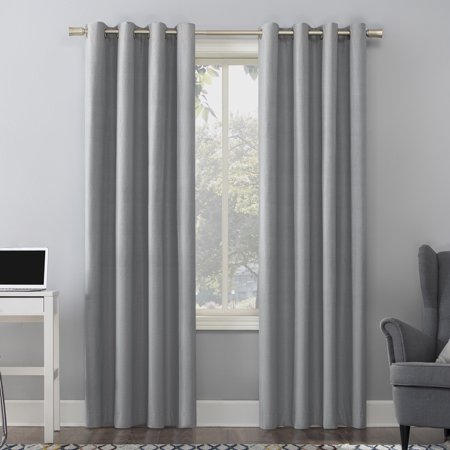 Sun Zero Duran 100% Blackout Grommet Curtain Panel, 50" W x 95" L - Silver