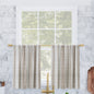 Archaeo Slub Stripe Cotton Cafe Curtain Tier Pair, 52" W x 36" L - Linen/White