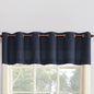 No. 918 Montego Semi-Sheer Grommet Kitchen Valance, 56" W x 14" L - Navy