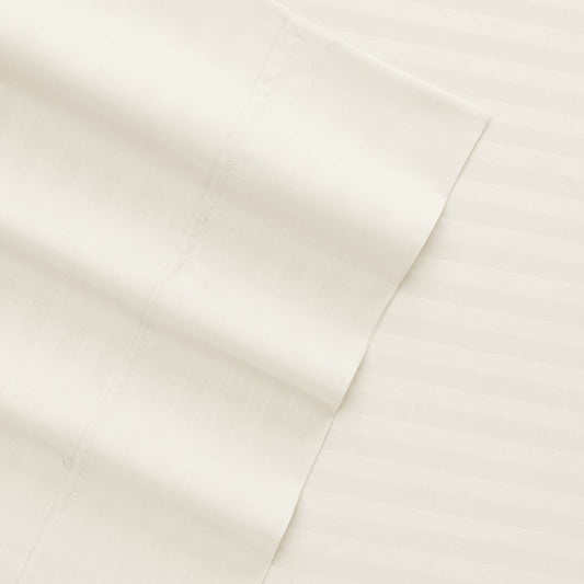 Home Collection Twin Embossed Stripe Microfiber Sheet Set, Ivory