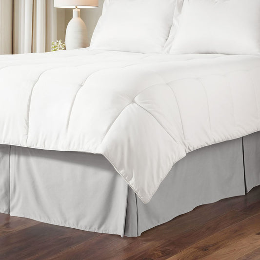 ienjoy Home Premium Pleated Bed Skirt, Queen, Light Gray - 14" Drop