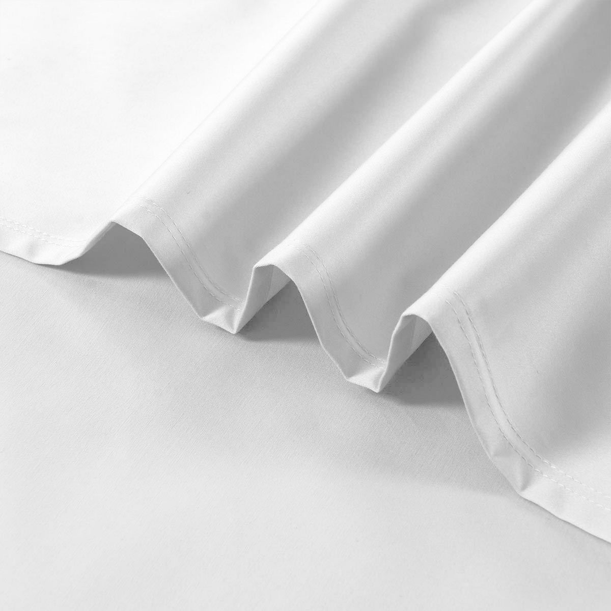 Color Sense Twin 300 TC Cotton Sateen Sheet Set, White