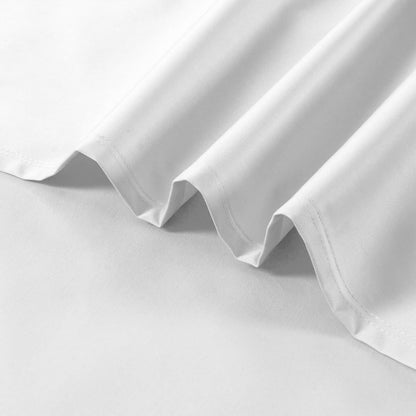 Color Sense Twin 300 TC Cotton Sateen Sheet Set, White