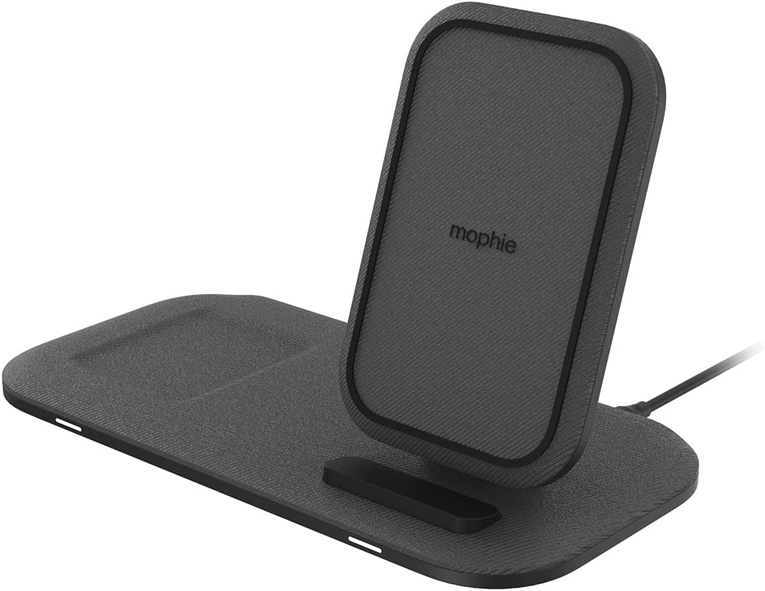mophie 15W Qi Fast Wireless Charging Stand+ USB-A Matte Black