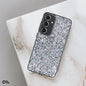 Case-Mate Glitter Clear Back Case Silver Antimicrobial for Samsung Galaxy S24+