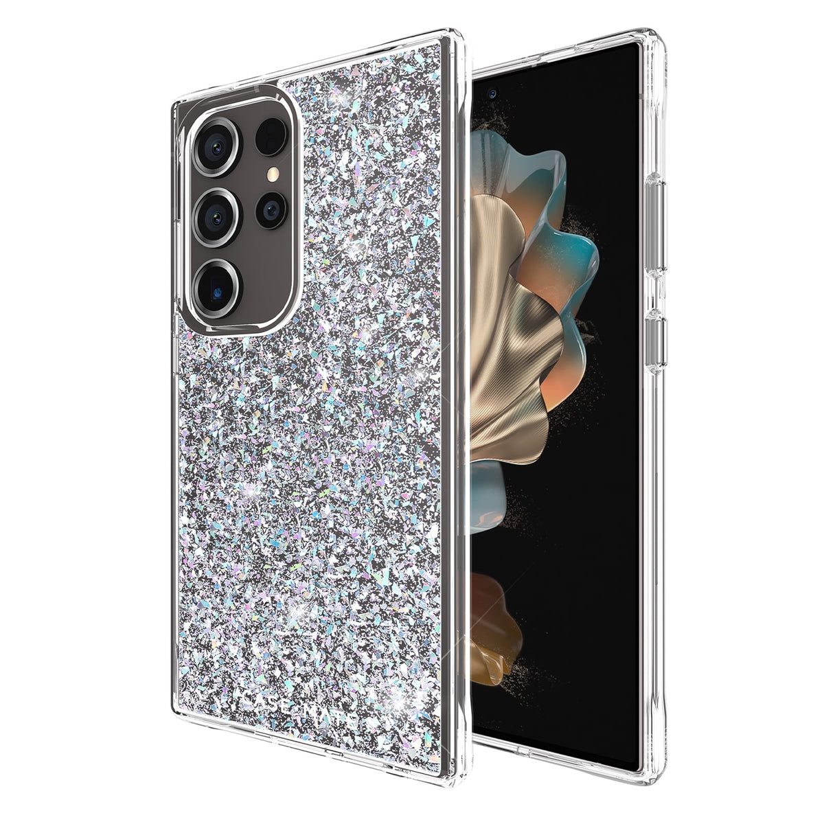 Case-Mate Back Case Silver/Clear Glitter Transparent for Galaxy S24 Ultra