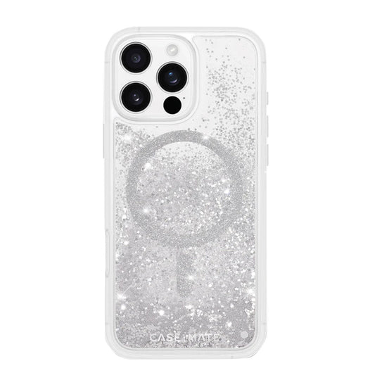 Case-Mate MagSafe Shockproof Back Case Clear/Silver Glitter iPhone 16 Pro