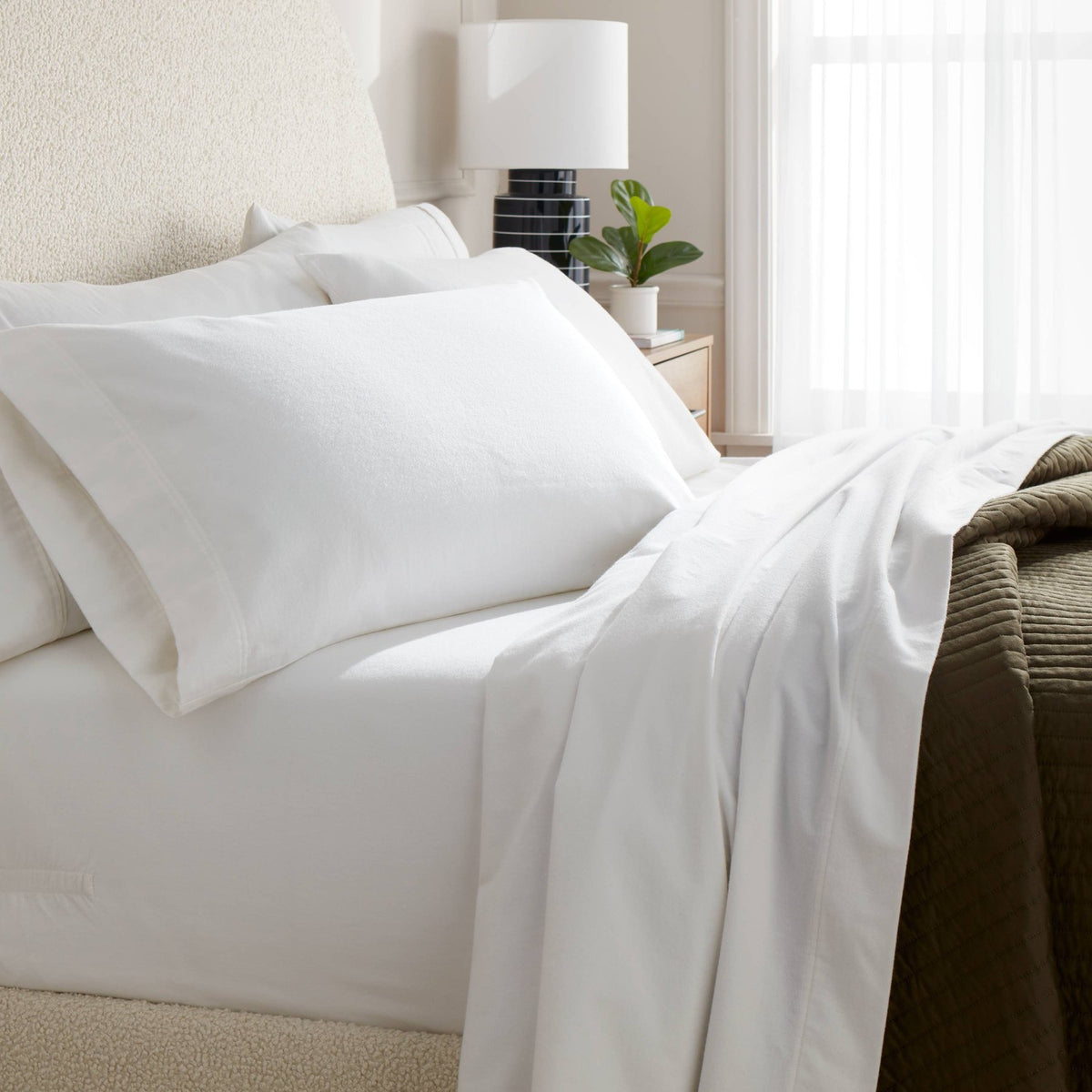 Threshold King Ultra Soft Flannel Sheet Set – White