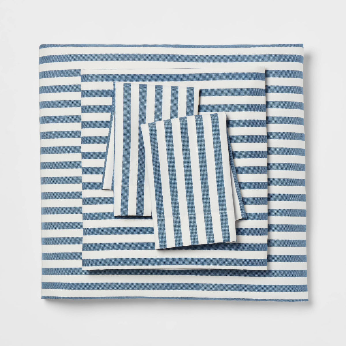 Room Essentials Twin/Twin XL Microfiber Sheet Set, Blue Stripe