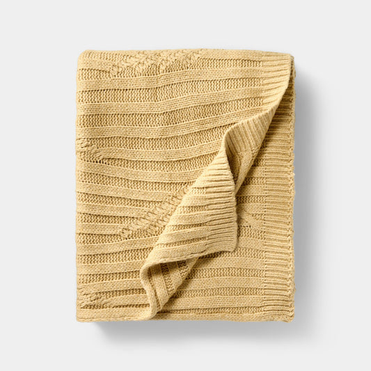 Threshold designed with Studio McGee Cable Rib Throw Blanket, 50 x 60 in, Tan