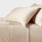 Twin/Twin Extra Long 320 Thread Count Cool TENCEL Lyocell Sheet Set True Khaki - Threshold: Solid Sateen