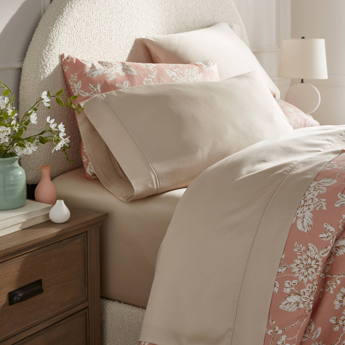 Threshold Twin/Twin XL 320 Thread Count Cool TENCEL Lyocell Sheet Set – True Khaki