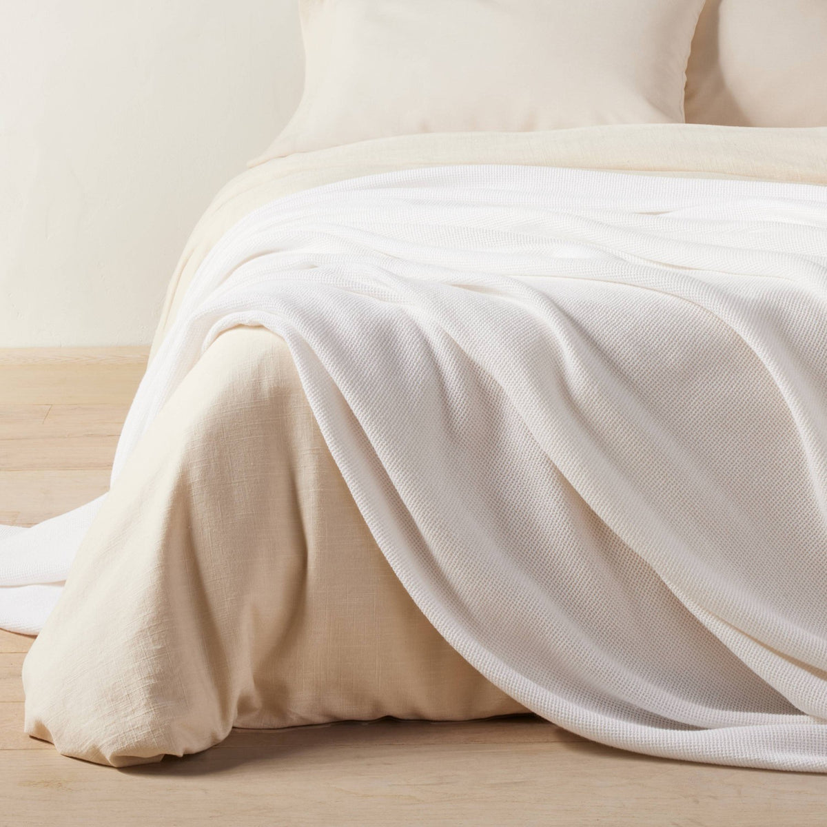 Casaluna Full/Queen Micro Waffle Bed Blanket – White