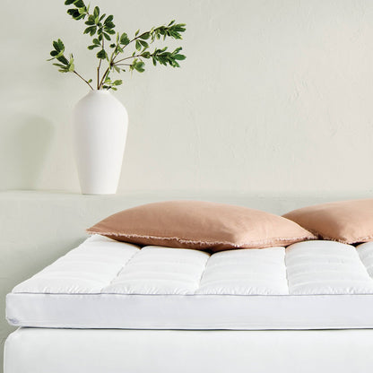 Casaluna Twin XL Premium Cooling 4" Dual Layer Memory Foam Mattress Topper