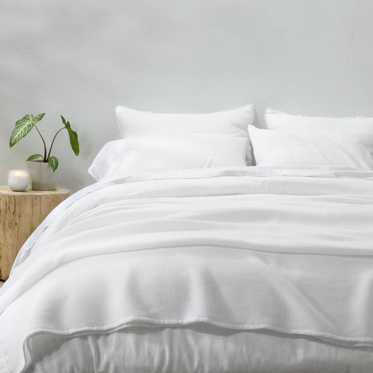 Casaluna Full/Queen Micro Waffle Bed Blanket – White