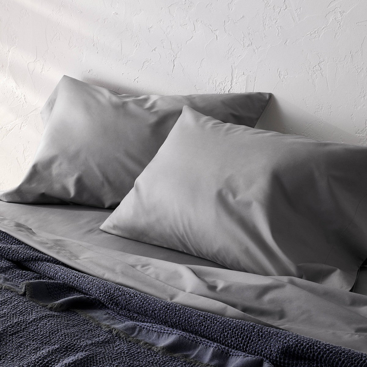 400TC Percale Pillowcases Dark Gray - Casaluna