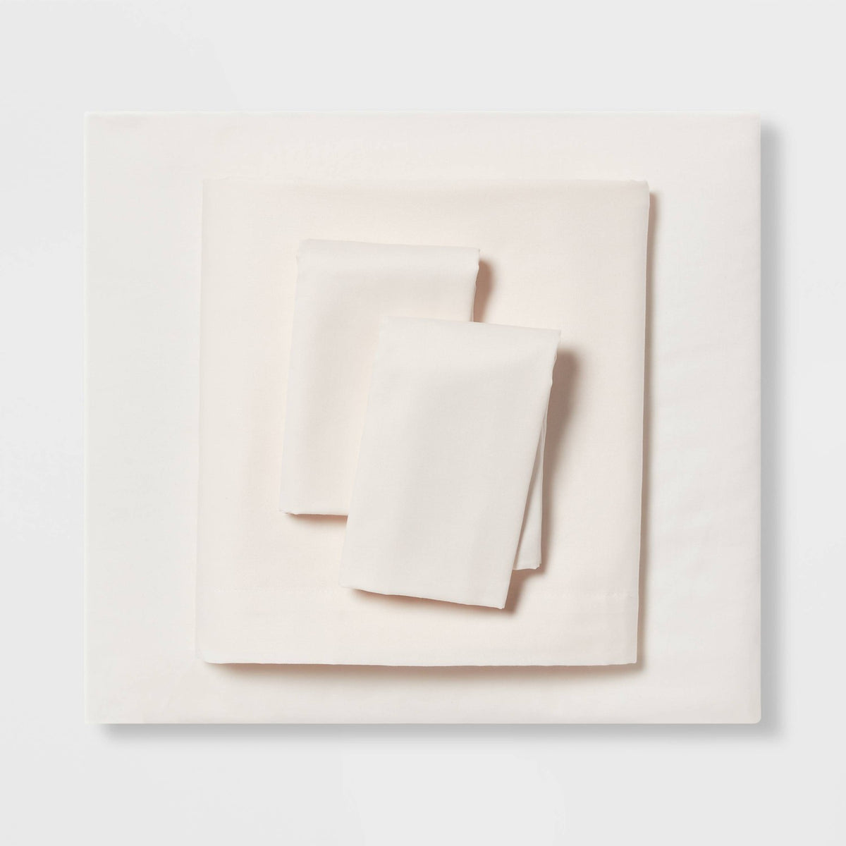 Room Essentials Twin/Twin XL Easy Care Cotton Blend Sateen Sheet Set, Ivory