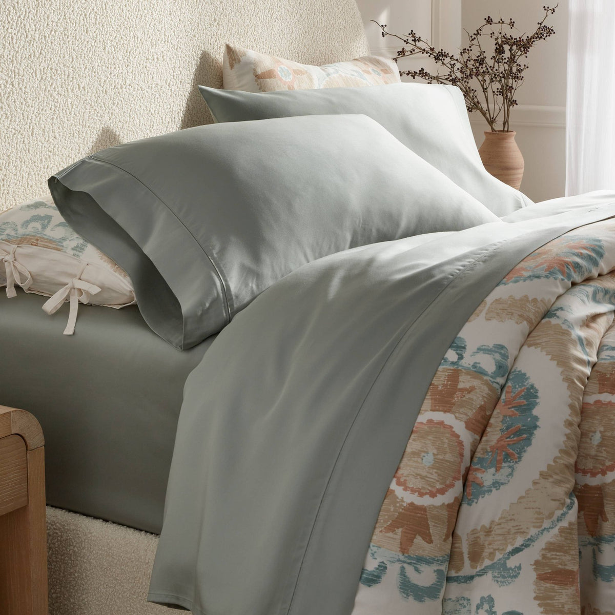 Threshold Twin/Twin XL 320 Thread Count Cool TENCEL Lyocell Sheet Set – Gray Chalk