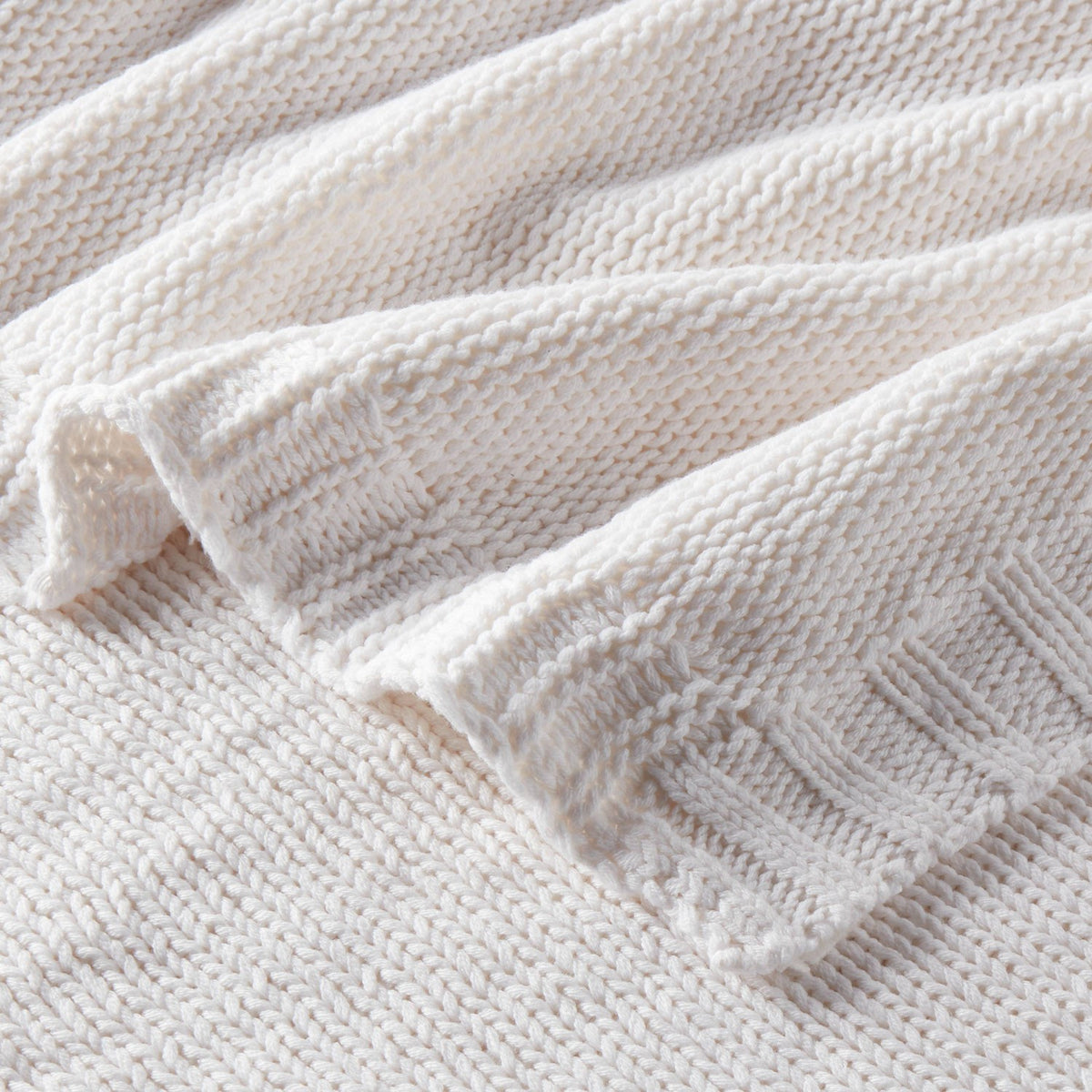 Threshold Full/Queen Sweater Knit Bed Blanket – White