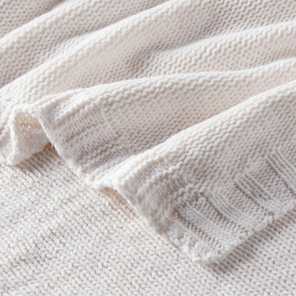 Threshold Full/Queen Sweater Knit Bed Blanket – White